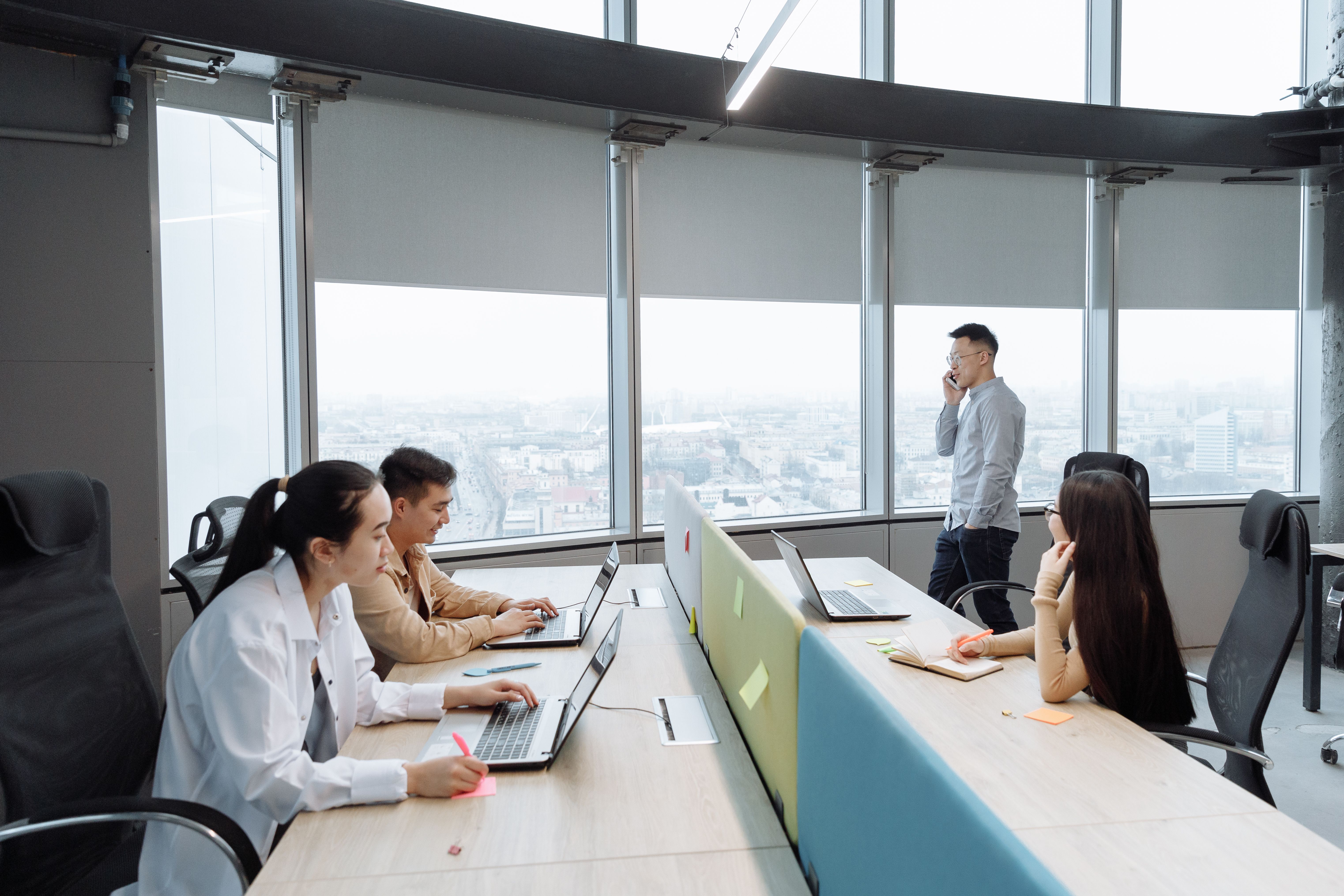 Colleagues collaborating around a table
